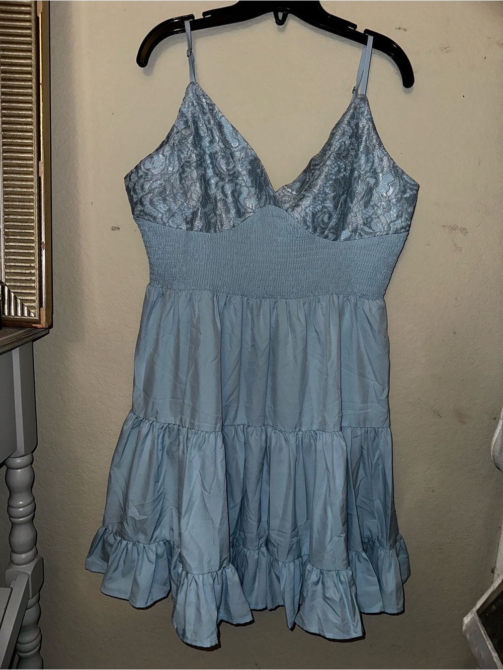 Boutique Bosyinme baby blue lace flowy dress plus size xxl BNWT